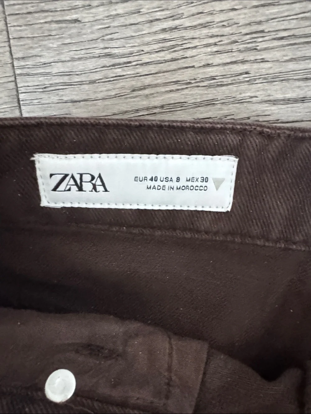 🌼Zara🌼 NWT Brown High-Rise Relaxed Wide Leg Jeans, Size 8 - Picture 2 of 8